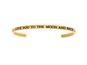 Intuitions Love You to the Moon and Back Yellow Stainless Steel Cuff Bangle