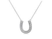 Sterling Silver and Diamond Horseshoe Necklace 1 10cttw. 18 inches