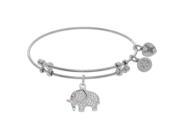 Angelica Collection Brass CZ Elephant Charm with Hearts on Bangle Bracelete