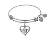 Angelica Collection M Heart M Mom Charm Adjustable Bangle Bracelet