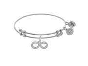 Brass Bangle Bracelet with Cubic Zirconia Infinity and Heart Charms