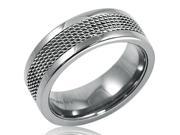 Mens 8mm Titanium Comfort Fit Mesh Inlay Wedding Band Choose Your Ring Size 8 12 1 2 SZ 9