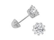 2ct tw Sterling Silver Crown Stud Earrings made with Swarovski Zirconia