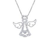Sterling Silver Angel Pendant Necklace made with Swarovski Zirconia