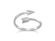 Amanda Rose Rhodium Plated Arrow Wrap Around Ring in Sterling Silver Available sizes 5 9
