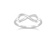 Amanda Rose Polished Sterling Silver Infinity Ring Available sizes 5 9