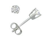 AGS Certified 1 4ct TW Round Diamond Stud Earrings in 14K White Gold