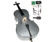 Crystalcello MC100SV 3 4 Size SILVER Cello with Carrying Bag