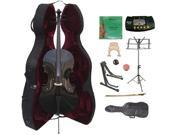 Crystalcello MC150BK 4 4 Size Black Cello with Case