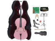 Crystalcello MC150PK 1 2 Size Pink Cello with Case