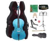 Crystalcello MC150BL 1 2 Size Blue Cello with Case