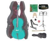 Crystalcello MC150GR 3 4 Size Green Cello with Case