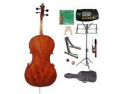 Crystalcello MC300 4 4 Size Ebony Flamed Cello with Bag .