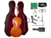 Crystalcello MC350 4 4 Size Ebony Flamed Cello with Case