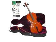 Crystalcello MC450 4 4 Size Ebony Cello with Case Bag and Bow