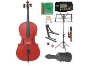 Crystalcello MC100RD 1 8 Size Red Cello with Carrying Bag
