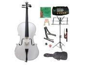 Crystalcello MC100WT 3 4 Size White Cello with Carrying Bag