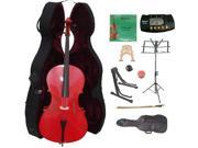 Crystalcello MC150RD 1 2 Size Red Cello with Case