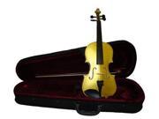 Crystalcello MV400GD 4 4 Size Hand Made Solid Wood Ebony Fitted Gold Violin with Case and Bow