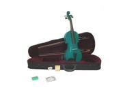 Crystalcello MV300GR 1 16 Size Green Violin with Case Bow