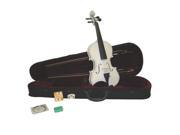 Crystalcello MV300WT 1 4 Size White Violin with Case