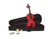 Crystalcello MV300RD 4 4 Size Red Violin with Case