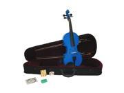 Crystalcello MV300DBL 1 2 Size Blue Violin with Case