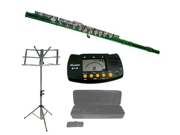 Merano Green Flute with Carrying Case Music Stand Metro Tuner