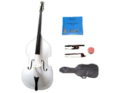 Merano 1 8 Size White Student Double Bass with Carrying Soft Bag Bow 2 Sets Strings Rosin