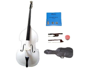 Merano 1 2 Size White Student Double Bass with Carrying Soft Bag Bow 2 Sets Strings Rosin