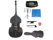 Merano 4 4 Size Black Student Double Bass with Carrying Soft Bag Bow 2 Sets Strings Music Stand Metro Tuner Rosin
