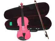 Merano MV400 1 8 Size Pink Ebony Fitted Violin with Case and Bow