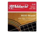 D Addario EJ12 80 12 Bronze Acoustic Guitar Strings Medium 13 56