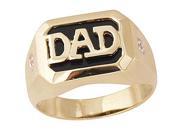 Onyx Diamond DAD Ring 10k Yellow Gold