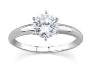 1 4 Carat Round Diamond Solitaire Ring in 14K White Gold