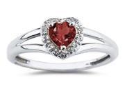 Heart Shaped Garnet and Diamond Ring