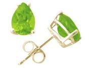 All Natural Genuine 6x4 mm Pear Shape Peridot earrings set in 14k Yellow gold