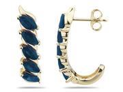 1.10CTW Sapphire Hoop Earrings in Yellow Gold