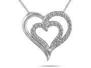 1 4 Carat Diamond Heart Pendant in 10K White Gold