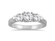 1 1 3 Carat TW Diamond Three Stone Engagement Ring in 14K White Gold