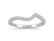 1 6 Carat Diamond Curved Wedding Band in 14K White Gold