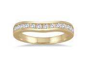 1 2 Carat Diamond Channel Set Curved Band in 10K Yellow Gold