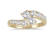 1 Carat TW Two Stone Diamond Ring in 10K Yellow Gold