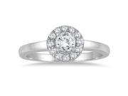 1 2 Carat Diamond Halo Engagement Ring in 10K White Gold