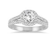 IGI Certified 1 1 4 Carat TW White Diamond Engagement Ring in 14K White Gold H I Color I1 I2 Clarity