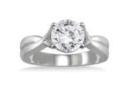 IGI Certified 1 Carat Diamond Solitaire Ring in 14K White Gold H I Color I1 I2 Clarity