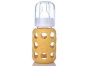 Mini WeeGo 4 oz Glass Bottles with Silicone Sleeve Yellow