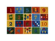 Number Blocks Multi Colored Area Rug 3 3 x 4 10