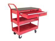 Excel Hardware 2tray 1drawer Rolling Metal Tool Storage Cart Red