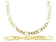 Figaro Chain 14k Yellow Gold Necklace Solid Links 4mm 18 inch